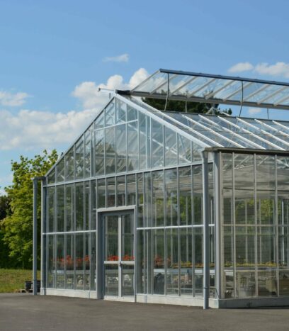 serre professionnelle en verre